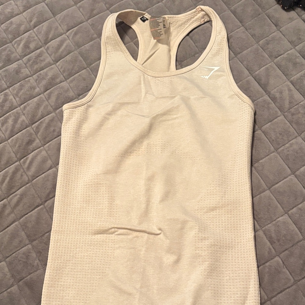 Gymshark Women's Light Tan Tank Top small